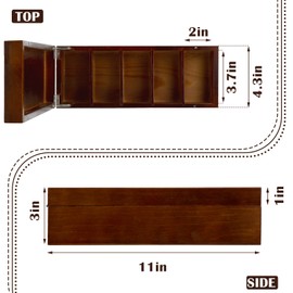 Hoteam Business Card Holder 2.2 x 3.5 Inch Index Card Holder Wood Desktop Business Card File Organizer 5 Dividers Holds 500 Cards, Card Storage Box for Office Business Classroom, 11 x 4.33 x 3.15 Inch