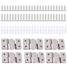 Flush Mount Bracket 12 pcs, Stainless Steel Interlock Hanging Buckle Furniture Connector, Heavy Duty Photo Frame Hook, Picture Hanger Wall Mounting Brackets
