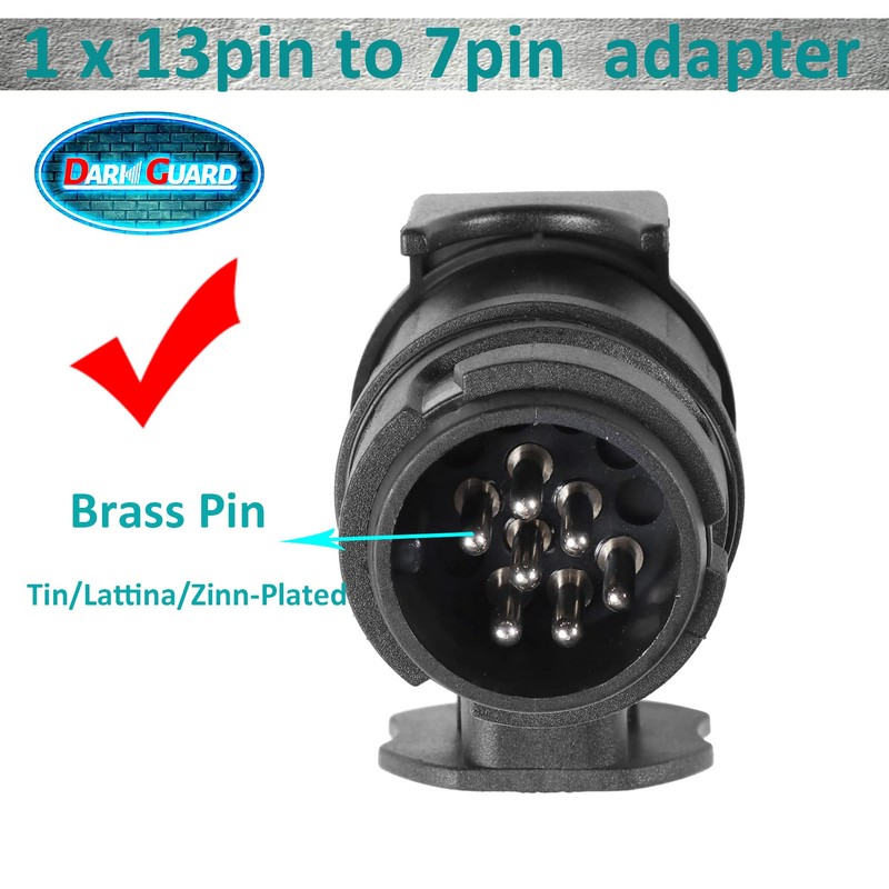 DARKGUARD 13pin To 7pin Towing Adaptor,Trailer Converter Adapter for Car