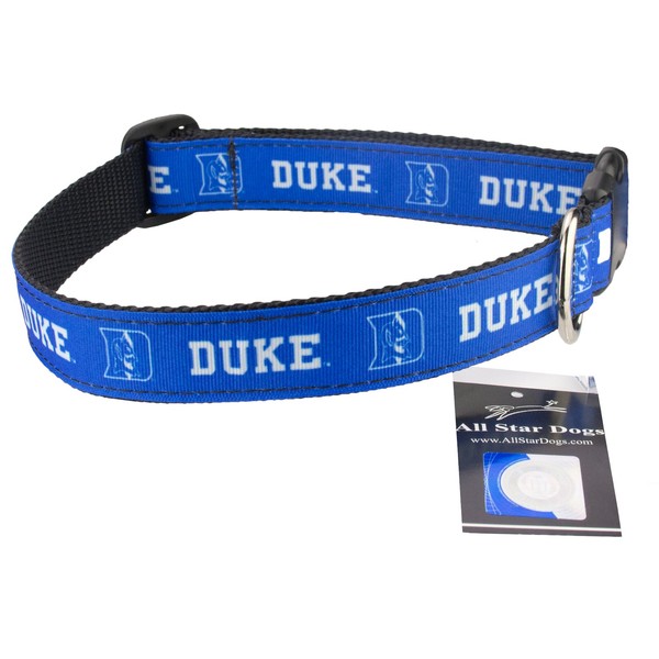 All Star Dogs Duke Blue Devils Ribbon Dog Collar - Medium