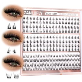 ZANLUFLY Natural Lower Eyelashes DIY Cluster Extensions - Wispy Bottom 5-8MM 3 Styles B-Cute / ZANLUFLY 내추럴 로어 속눈썹 DIY 클러스터 연장 - 위스피 바텀 5-8MM 3가지 스타일 B-Cute