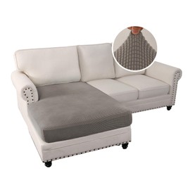 H.VERSAILTEX Sectional Couch Covers 1 Piece Chaise Slipcover L Shape Separate Cushion Couch Cover for Both Left/Right Sectional Couch (Seat Only: 1 Chaises, Taupe)