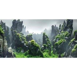 AWERT 24x12 inches Stone Aquarium Background Rock Fish Tank Background Rocky Terrarium Background Polyester Background