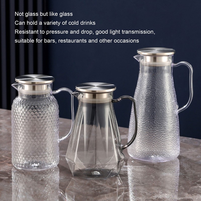 Water Pitcher with Lid and Handle 1500ml Acrylic Heat Resistant