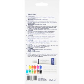 Faber-Castell Creative Studio 169612 Watercolour Paints 12 Tubes 9 ml Each Including Mixing Palette
