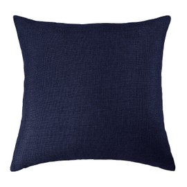Aiking Home Woven Fine Faux Linen Throw Pillow Cover, Size 18"x18", Navy