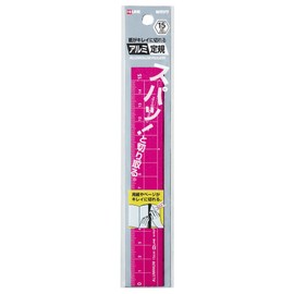 Kutsuwa HiLiNE Aluminum Ruler 1 Foot (30 cm), safety pink