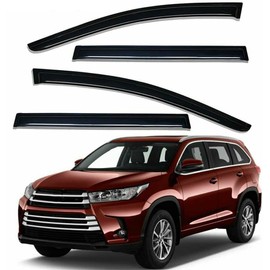 ZZDSNJ Tape-On Rain Guard 4-Piece for 2014-2019 Highlander Windows Visor Shield Shade Smoke 94427