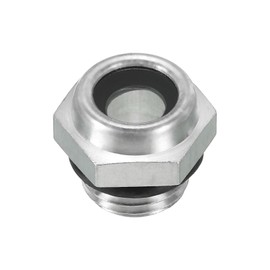 PATIKIL Air Compressor Oil Sight Glass, G 1/4" Male Thread Aluminum Alloy Oil Liquid Level Gauge Pack Air Compressor Parts with O-ring