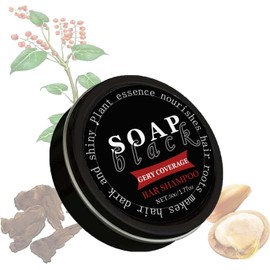 Black Soap Gray Hair Coverage Soap, Black Hair Shampoo Bar for Hair Darkening and Stronger, Grey Hair Reverse Bar Restore Healthy Hair Color
