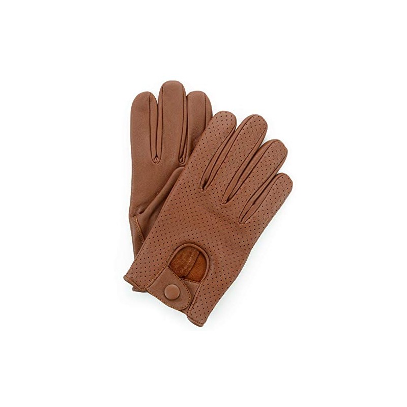 SWIFT WEAR Mens Leather Mesh Driving Gloves, Genuine Soft Lambskin,