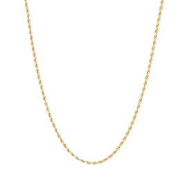 Verona Jewelers Gold Plated Stainless Steel 2-4MM Diamond Cut Twisted Style Rope Chain-Braided Chain (2mm gold plated, 18)