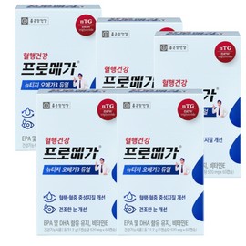 Chong Kun Dang Health Promega Newtage nTG Omega 3 Dual Blood Circulation Health Neutral Lipid Vitamin E 60 Capsules 5 / 종근당건강 프로메가 뉴티지 nTG 오메가3 듀얼 혈행건강 중성지질 비타민E 60캡슐 5개