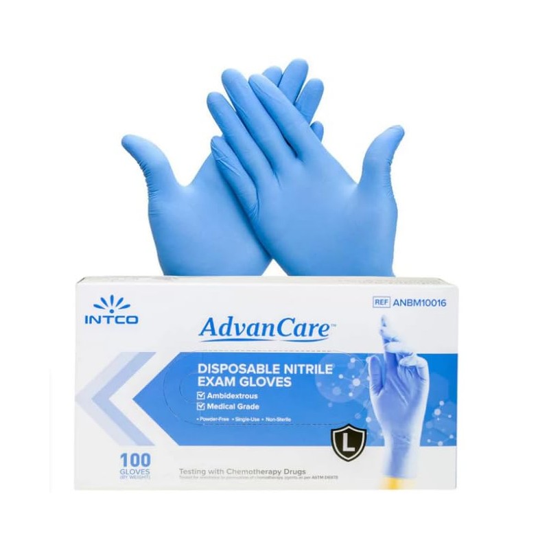 AdvanCare Superior Strength Long-Wrist Nitrile Gloves (Large)
