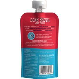 Solid Gold Beef Bone Broth for Dogs - Grain Free Dog Food Topper Rich in Collagen and Superfoods - Nutrient Dense Dog Gravy Topper for Dry Food - Promotes Gut Health and Hydration - Single