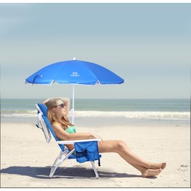Nice C Backpack Beach Chair, Sand Chair, Beach Chairs for Adults, Chair Beach with Cooler and Umbrella, Cup Holder Outdoor, Camping, BBQ, Travel, Picnic (One Blue)