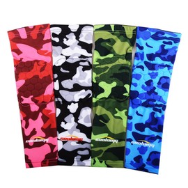 COOLOMG Manga Antideslizante para el Brazo, con Almohadilla Protectora Camuflaje/Rosado Mediano