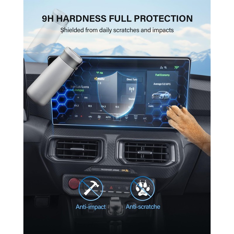 WEIPIN for 2024 Mustang 13.2+12.4 inch Screen Protector for 2024