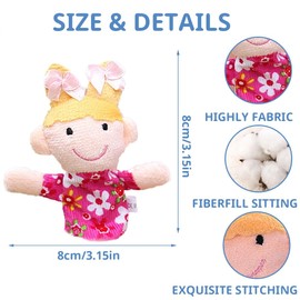 ZEPIQOR 6 Pcs Fingerpuppen Baby Mitgebsel Kindergeburtstag Finger Plüschtier Set Jungen und Mädchen Geschenke für Weihnachten Oster und Kinderparty（Familienmitglieder）