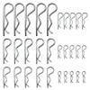 Jongdari Cotter Pin, 30 Pcs Zinc Plated Spring Fastener Assortment Kit, Heavy Duty Cotter Hairpin for Hitch Pin Lock Systems, Multiple Sizes M1.6 - M3.5, Silver