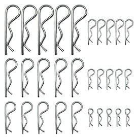 Jongdari Cotter Pin, 30 Pcs Zinc Plated Spring Fastener Assortment Kit, Heavy Duty Cotter Hairpin for Hitch Pin Lock Systems, Multiple Sizes M1.6 - M3.5, Silver