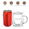 Wlasss Double Walled Glass Coffee Mugs Set of 4, 7.4