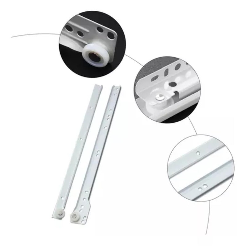 riel deslizante montaje inferior blanco 25 cm