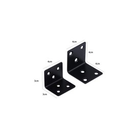 Euro Tables Black Angle Connectors Set of 10 3 x 3 cm Various Sizes Robust Metal Angle for Indoor and Outdoor Use Connection Angle Beam Angle Wide Corner Angle Mounting Angle 90° Angle