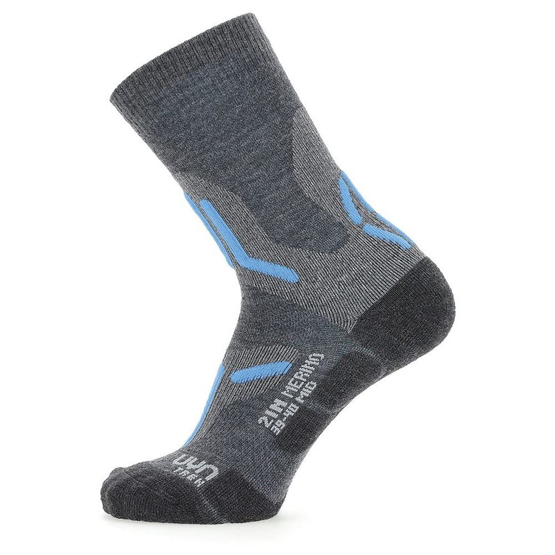 UYN Women's Socks, Mid Grey/Turquoise