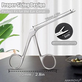 ANKROYU Professional Ear Pliers, 3 Inch Stainless Steel Alligator Tweezers, Ear Picking Pliers, Aural Pliers, Middle Oar Tweezers, Crocodile Tweezers for Ear Cleaning