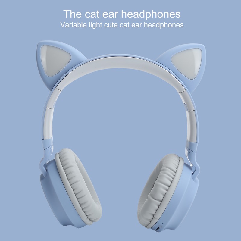 Cat Ear Headphone 3D LED Light Wireless Bluetooth 5.0 Foldable