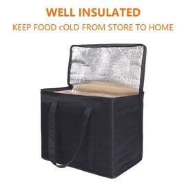Large Cool Bag Box, Cooler Bag Box, 30L Thermal Food Delivery Bag, Insulated Picnic Lunch Bag, Cool Box, Insulated Shopping Bags,Cooling Food Bag for Camping BBQ Shopping Fishing Family (Black#2)