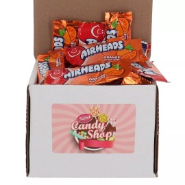 AirHeads Taffy Mini Candy Bulk in Box (Individually Wrapped) Orange - 8 oz