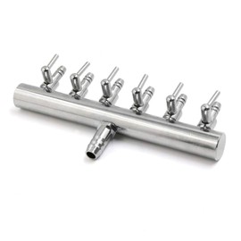 QMseller Stainless Steel Aquarium Fish Tank 6 Ways Air Flow Splitter Lever Control Valve
