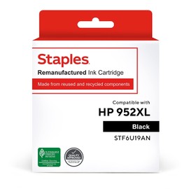 STAPLES Remanufactured Ink Cartridge Replacement for HP 952XL (Black)
