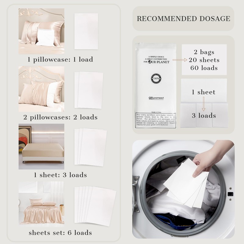 Silk Detergent Sheets, Unscented for Delicates, Eco-friendly Plastic Free Non-sentizizing