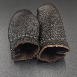 SUKPSY 3 pares de protectores de dedos de cuero para tejer dedal para hacer costura a mano (color al azar)