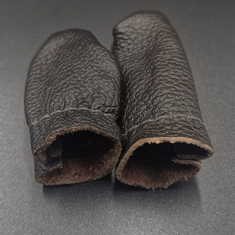 SUKPSY 3 pares de protectores de dedos de cuero para