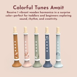 SPEEDY MONKEY Wooden Flute for Kids – Beginner Musical Instrument Toy for Toddlers & Girls – Colorful Pretend Play Musical Toy for Early Learning, Music Education & Fun (Color May Vary)