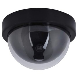 Dome Dummy Surveillance Camera CCTV Simulated Surveillance Camera with Flashing LED Light Deterrent Against Theft for Indoor and Outdoor Use