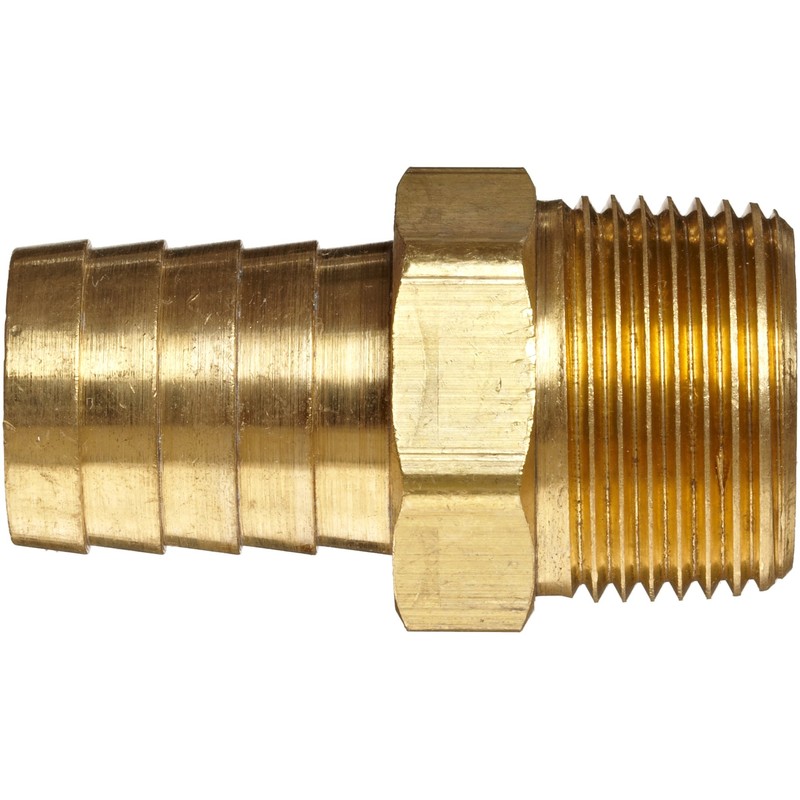Anderson Metals-57001-1208 Brass Hose Fitting, Connector, 3/4" Barb x 1/2"