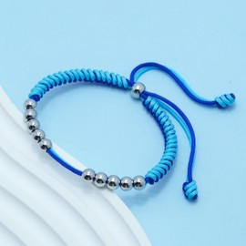 LAMIBEE Golf Stainless Steel 10 Bead Score Counter Bracelet, Golf Stroke Count Bracelet, Resizable Easy to Adjust Golf Round Scoring Tracker, Durable Stylish Golf Accessory (Royal Blue and Sky Blue)