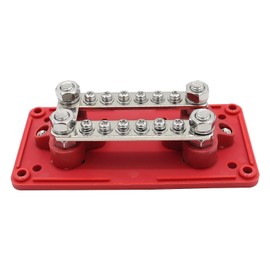 perfeclan Bus Bar Power Distribution Block M10 Stud Easy to Install 48V 150A Junction Block for Car Automotive RV Vehicle Boat, Red