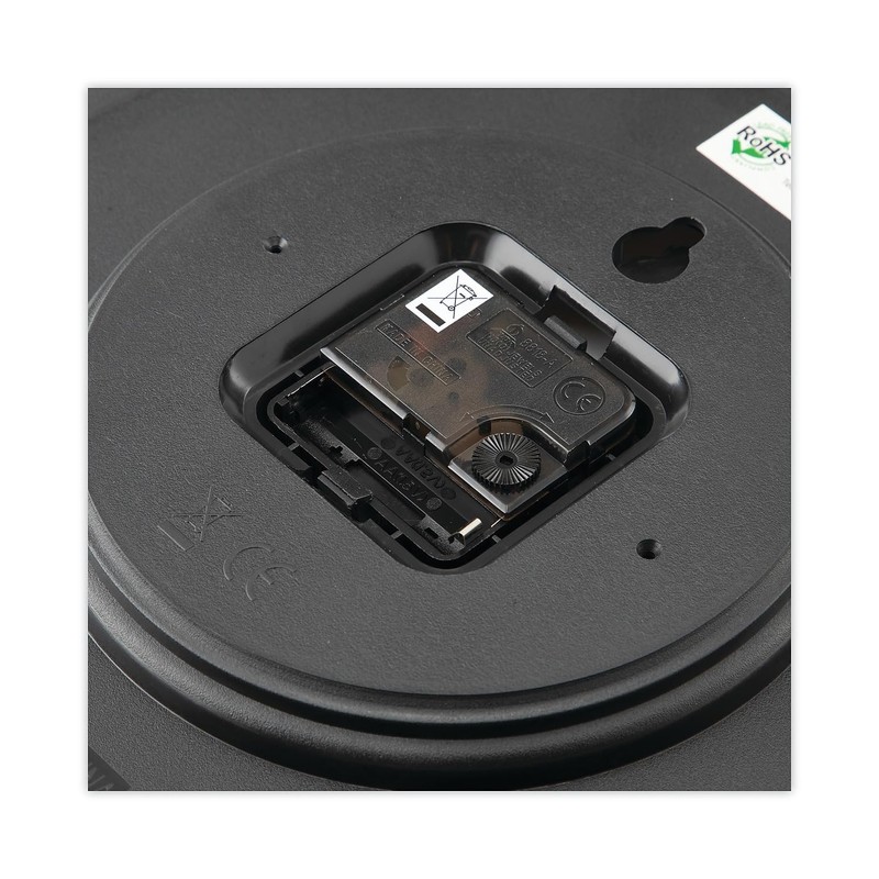 Universal Whisper Quiet Clock, 12, Black, White