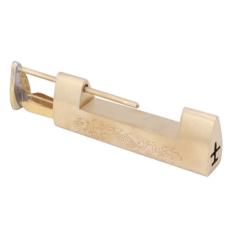 Antique Style Lock Spacing 5.9cm Auspicious Fish Lock Chinese Locks