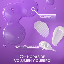 OGX Juego de champú y acondicionador, grueso y completo + biotina y colágeno, morado, ayuda a espesar y texturizar el cabello, ideal para cabello de v