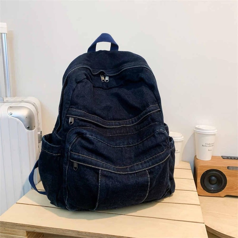 GAMLFL Canvas Backpack for Women Retro Aesthetic Rucksack Basic Backpack