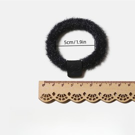 FWCXKK 5PCS Plush Artificial Fur Hair Elastics Tie Scrunchies Soft Plush Elastics Hair Bands Hair Tie Ring Ropes Ponytail Holder Accessories for Women