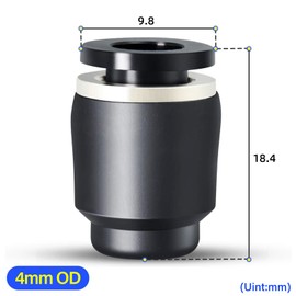 TAILONZ PNEUMATIC 4mm Tube OD Plastic Push-in Connect Tubing Pneumatic Cap Plug Fitting PPF-4 (Pack of 10)