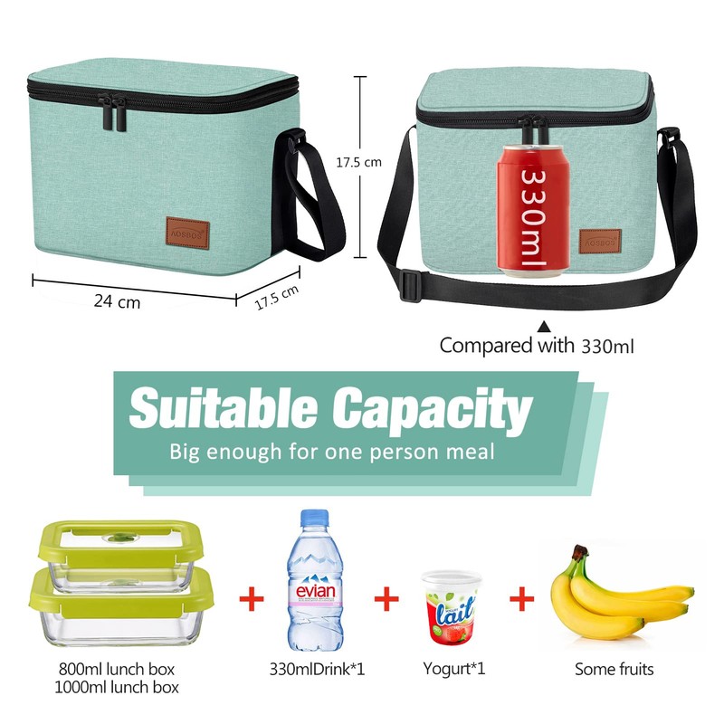 Cool Bag Small Light Insulated Lunch Bag for Work &
